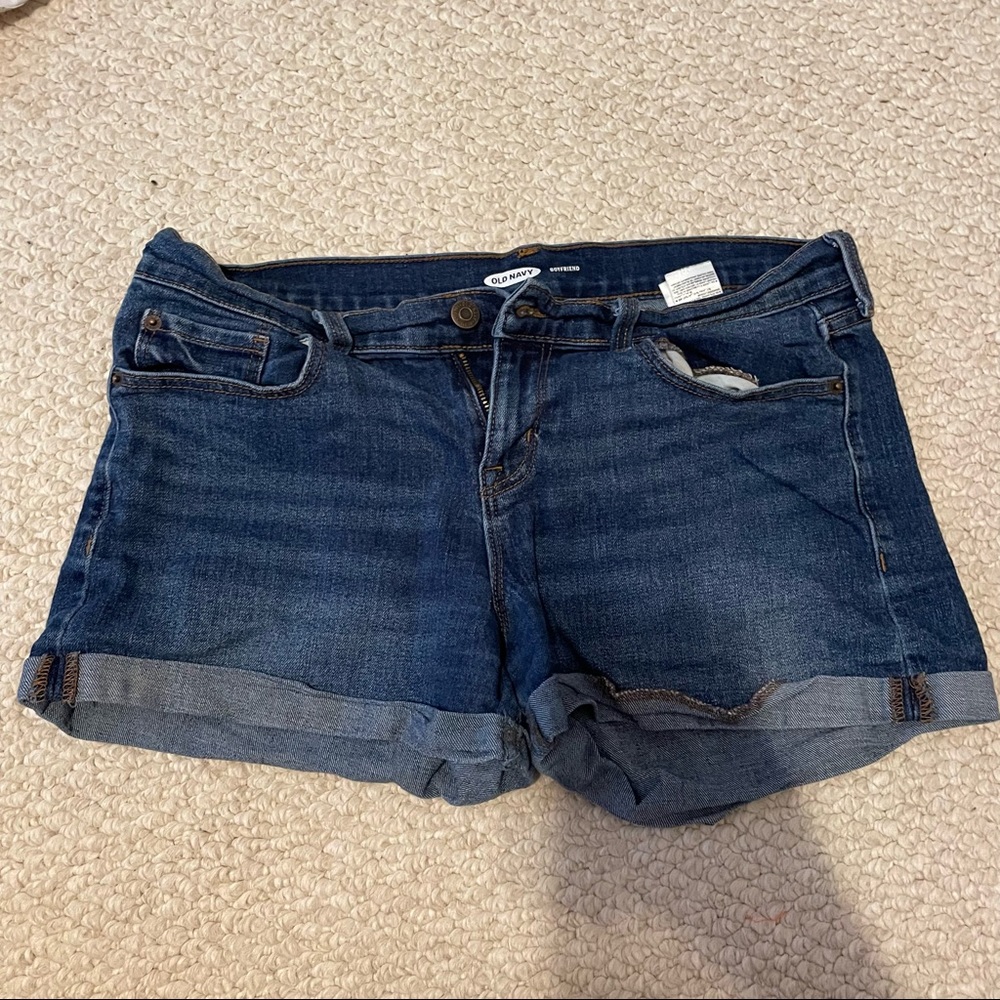 Old Navy boyfriend jean shorts blue sz 6